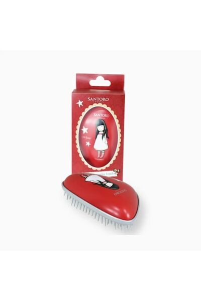 Dessata Santoro hair brush, red, for all hair types, compact, ergonomic