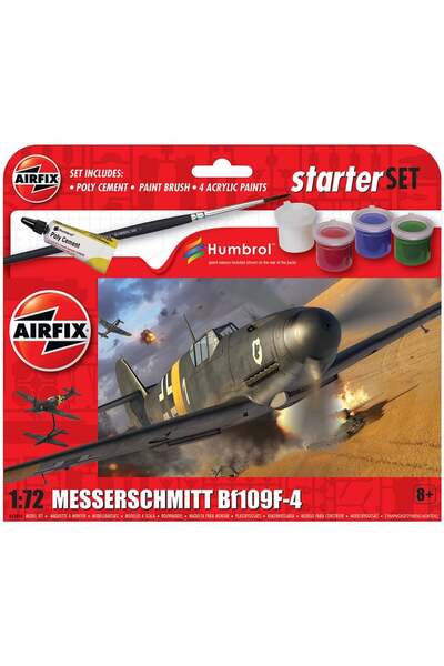 Airfix Set de constructie, Starter Set, Messerschmitt Bf109F-4, 30 piese