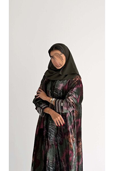AYA عباية mwe120 من المخمل الحريري نش كلوش