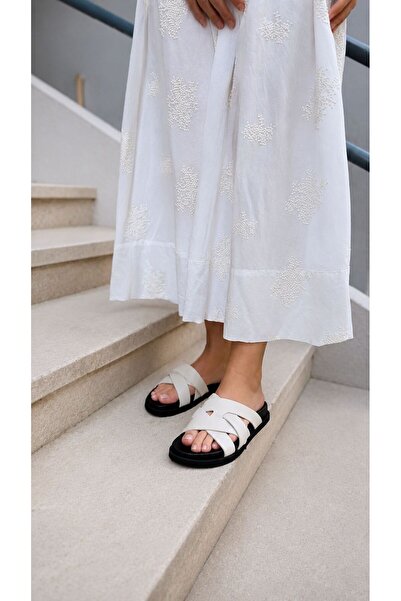 ESSO LA MİA Ayli̇n Women's Slippers Daily Genuine Leather