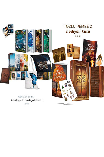 Ephesus Yayınları Gökçen Serisi 4 Kitap Kutulu Ciltli ve Tozlu Pembe 2 Hediye...