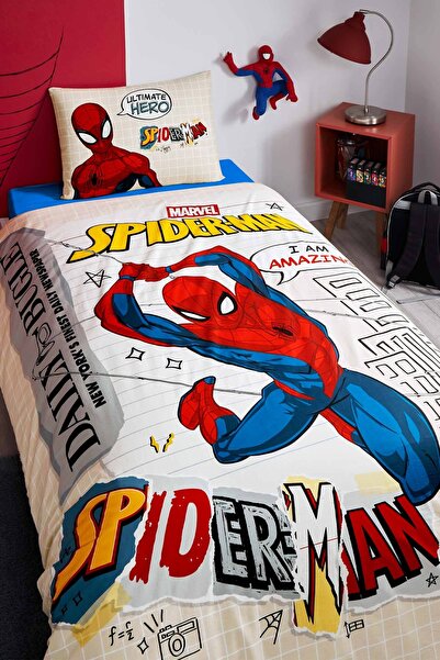 Özdilek Spiderman Web Sling Tek Kişilik Lisanslı Lastikli Çocuk Nevresim Takımı
