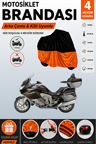 Cemku Double Black Top - Orange Bottom, Rear Bag Compatible Bmw K 1600 Gtl Ex...