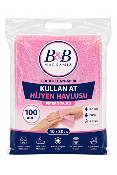 BB KOZMETİK KULLAN AT PEMBE RENK HIJYEN HAVLUSU 40X30 100 ADET