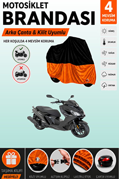 Cemku Double Black Top - Orange Bottom, Rear Bag Compatible Peugeot Pulsion M...