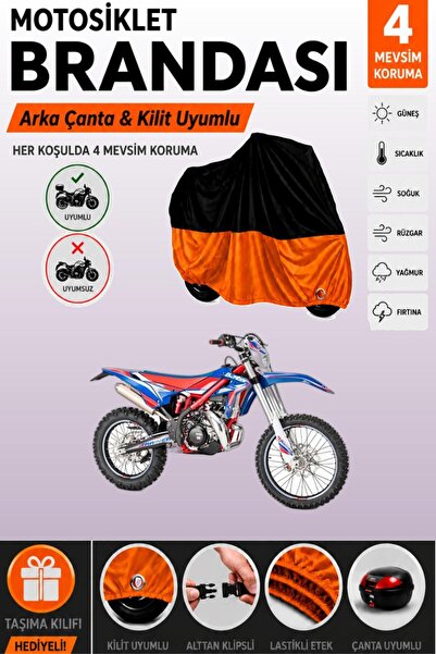 Cemku Double Black Top - Orange Bottom, Rear Bag Compatible Beta Rr 2t Enduro...