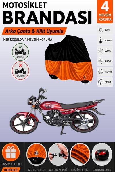 Cemku Double Black Top - Orange Bottom, Rear Bag Compatible Mondial 100 Super...