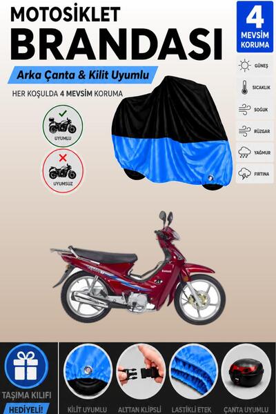 Cemku Double Black Top - Blue Bottom, Rear Bag Compatible Kanuni Cup 100 Moto...
