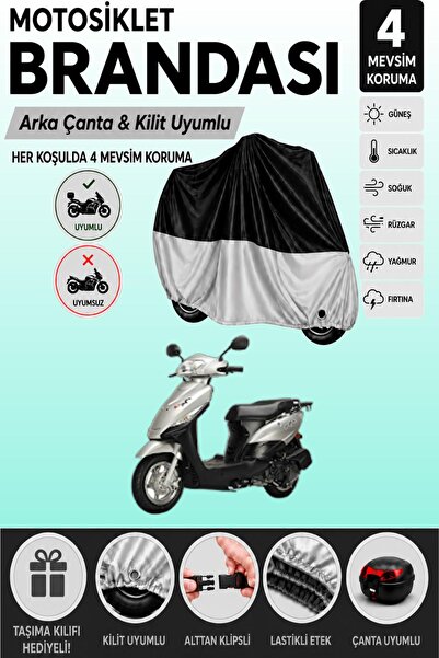 Cemku Double Black Top - Gray Bottom, Rear Bag Compatible Kuba Cargo Motorcyc...