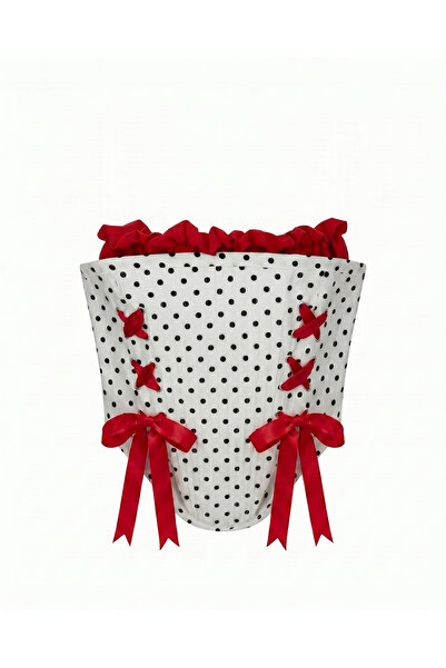 LUUNA STORE White Polka Dot Design Corset