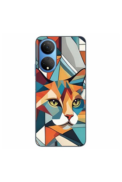 OEM Husa compatibila cu Honor X7 Silicon Gel Tpu Model Cubic Cat Art