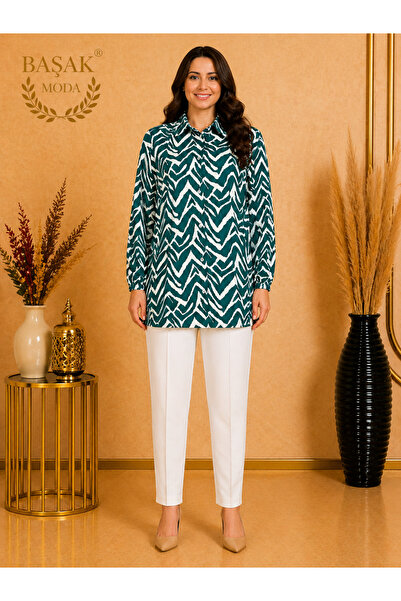 MK MODA BAŞAK Woven Plus Size Shirt 100% Cotton