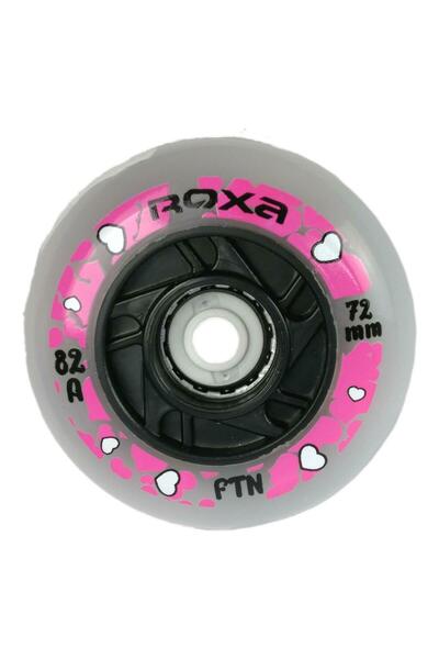 Roxa Set of 4 x Roller Wheels 64 mm 82A Led/Black