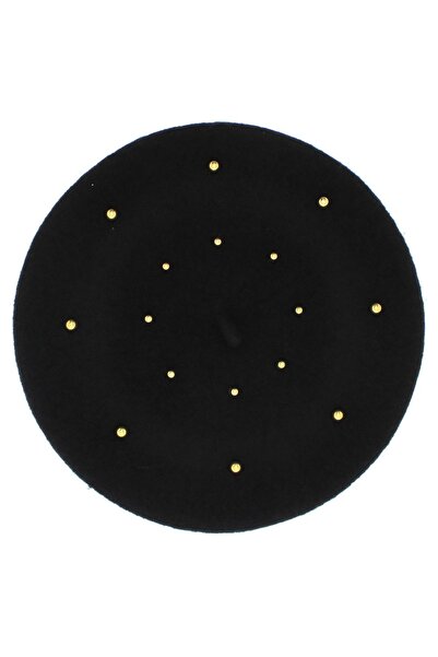 ButicCochet Beretă de damă, ButicCochet, lână, mărime unică, model cu perle, ...