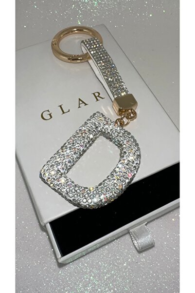 GLARE JEWELRY CO Luxury Zircon Stone Shiny D Letter Keychain Suitable for Car...