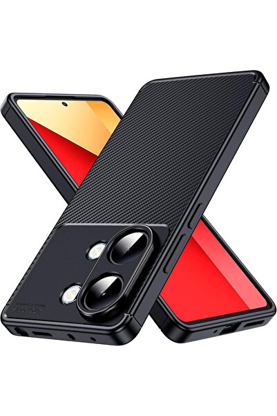 Poco X8 Pro Max Compatible Camera Shielded (Carbon Design) Protective Luxury Silicone Case