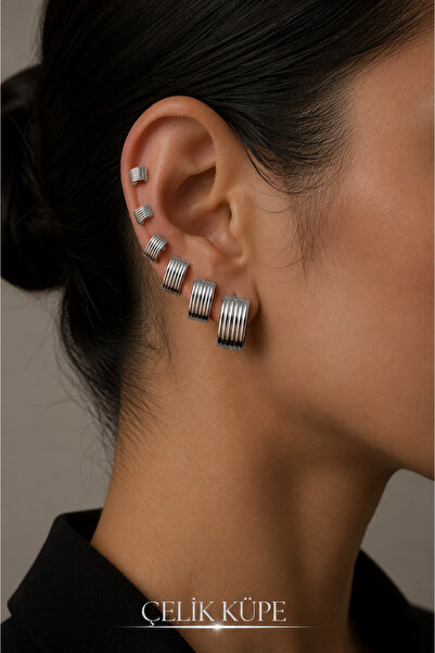 Jack Ferrero Women's Steel 6-Piece Earring Set
