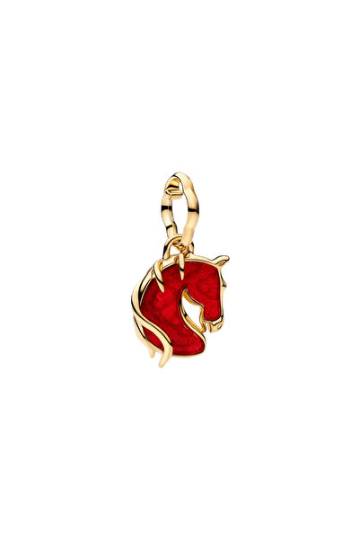Charms Red Murano Horse Spirit Pendant