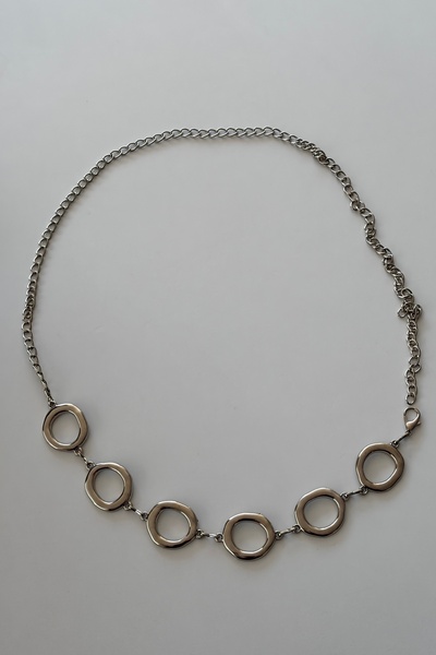 keisy Silver Waist Chain with Ring Detail