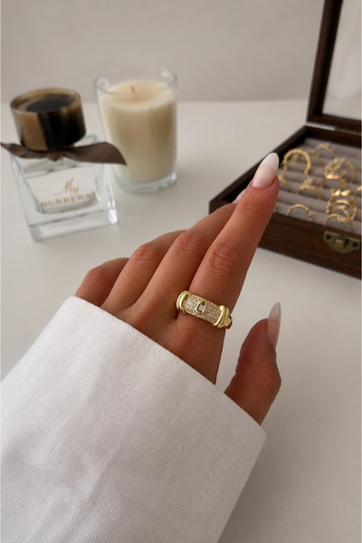 Jack Ferrero Adjustable Zircon Stone Women's Steel Ring