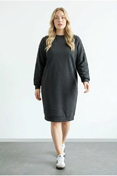 Stil Diva Rochie midi de bază cu decolteu rotund