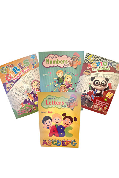 OEM Set of 4 Educational Books in English for Children – Letters, Numbers, Ac...