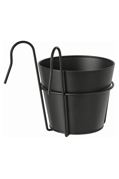 IKEA VITLÖK çiçeklik, antrasit, 15 cm, iç-dış mekan