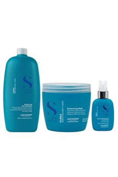 Alfaparf Milano Pachet pentru Par Cret sau Ondulat - Semi di Lino Curls: Samp...