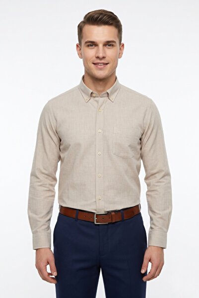 ADVANTE Men's Classic Long Sleeve Single Pocket 100% Cotton Shirt Bgl-St05488
