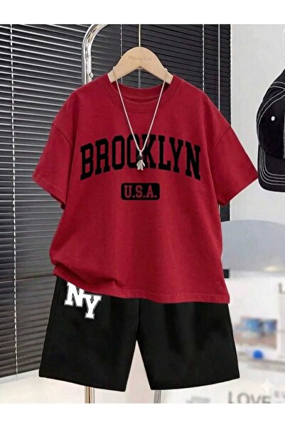 NC Nicee Clothes Summer Children's T-Shirt Shorts Unisex (Broklyn Usa Black P...