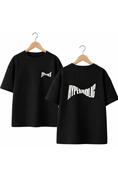 playwear Hyprlorıc Text Printed on the Back and Front Chest, 100% Cotton Over...
