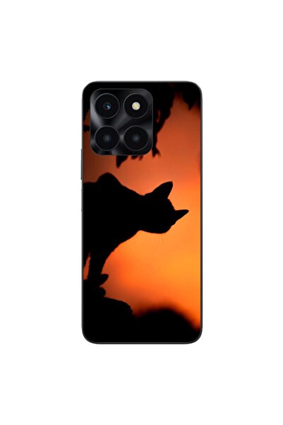 OEM Husa compatibila cu Honor X6a Silicon Gel Tpu Model Halloween Pisica Neagra