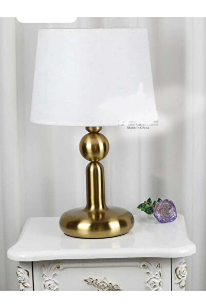 Generic This Is a Modern Design Gold Color Table Lamp with White Shade.