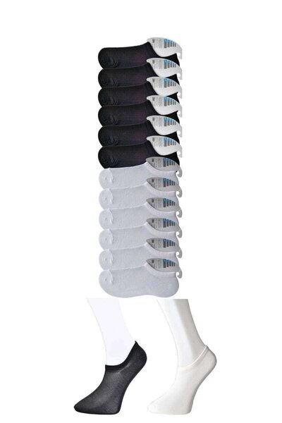 atastore2017 Black and White Men's Invisible Socks 12 pairs