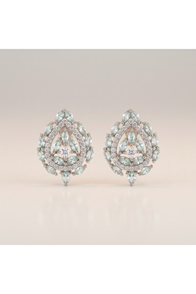 Oria Jewelry 925 silver earrings with chalcedony and zirconium