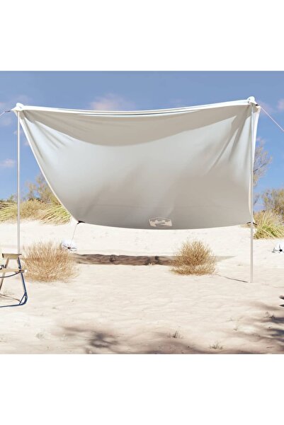 vidaxl Baldachin de plaja cu ancore de nisip, gri, 304x300 cm