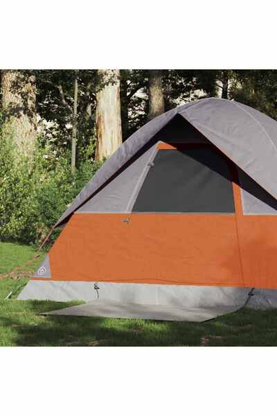 vidaxl Cort de camping pentru 2 persoane, portocaliu, impermeabil