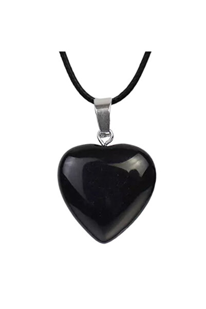 Palo Santo Black Onyx Heart Pendant – 20 mm -