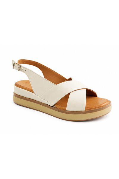 Anna Viotti Women's Sandals natural Leather D58 66349-CREAM-39