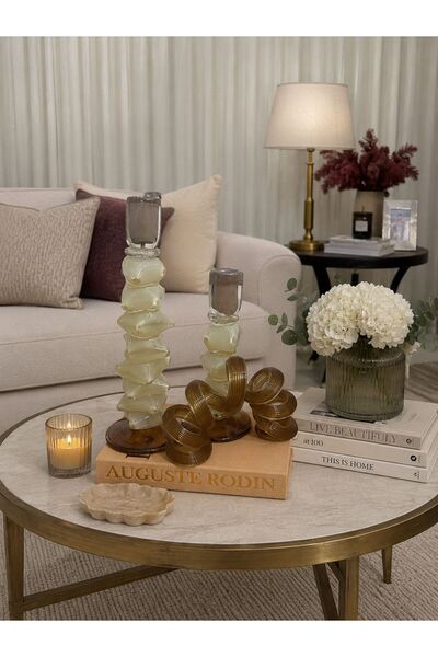 Nils Luxury Design 2'Lİ KREM ŞAMDAN/MUMLUK