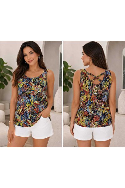 WOMEN Maiou damă cu imprimeu tropical