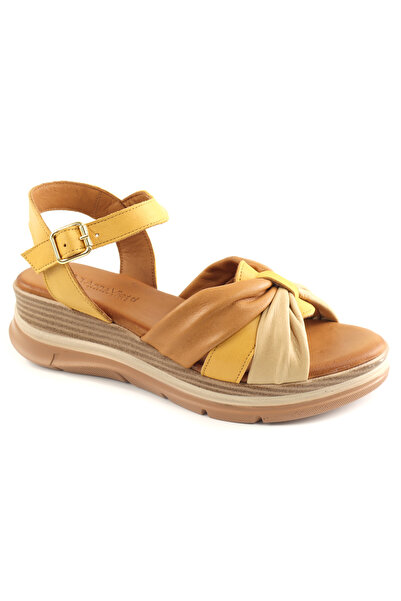Anna Viotti Natural leather sandal d45 2717-yellow/brown-40