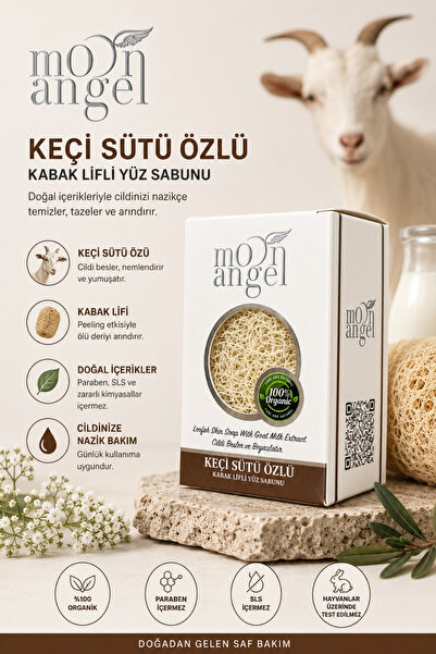 MOON ANGEL Kabak Lifli Sabun Keçi Sütü Özlü Temizleyici ve Nemlendirici Cilt ...