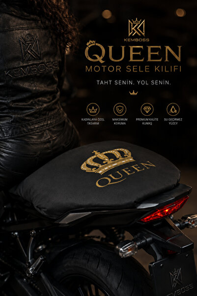 KEMBOSS Queen Universal Motorcycle Seat Cover Black Scooter Saddle Protector ...