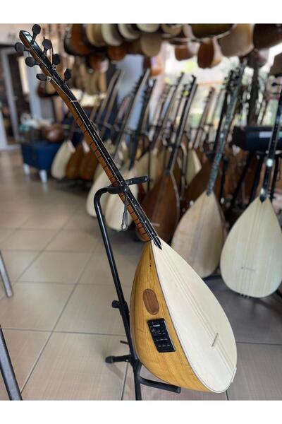 Bircanmüzik Fishmanli Profesyonel Yaprak Dut Kısa Sap Bağlama (soft kılıf, ye...