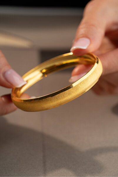 Silvano Jewelry 925 Ayar Gümüş Kum Desenli Mat Şarnel Bilezik