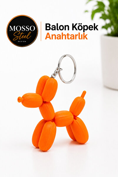 Mosso Steel Cute Balloon Dog Figure Keychain and Bag Accessory