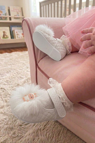 Nubbock Mini Pompom serija belih cipela za bebe nk3192