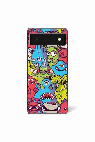 OEM Husa compatibila cu Google Pixel 6 Silicon Gel Tpu Model Squishi Monsters