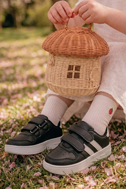 Nubbock Cool Kid Velcro Black and White Sneaker Nk4172